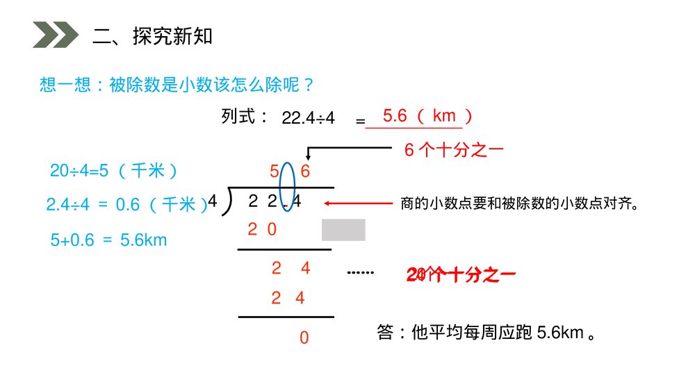 人教版小学数学五年级上册(第3.1课时)《除数是整数的小数除法》PPT教学课件6