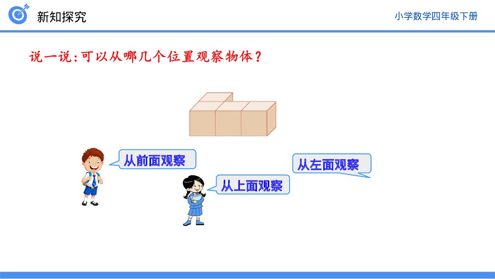 小学数学四年级下册(第2.1课时)《从不同位置观察同一物体的形状》PPT教学课件8