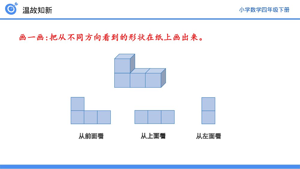小学数学四年级下册(第2.2课时)《从同一位置观察不同物体的形状》PPT教学课件4