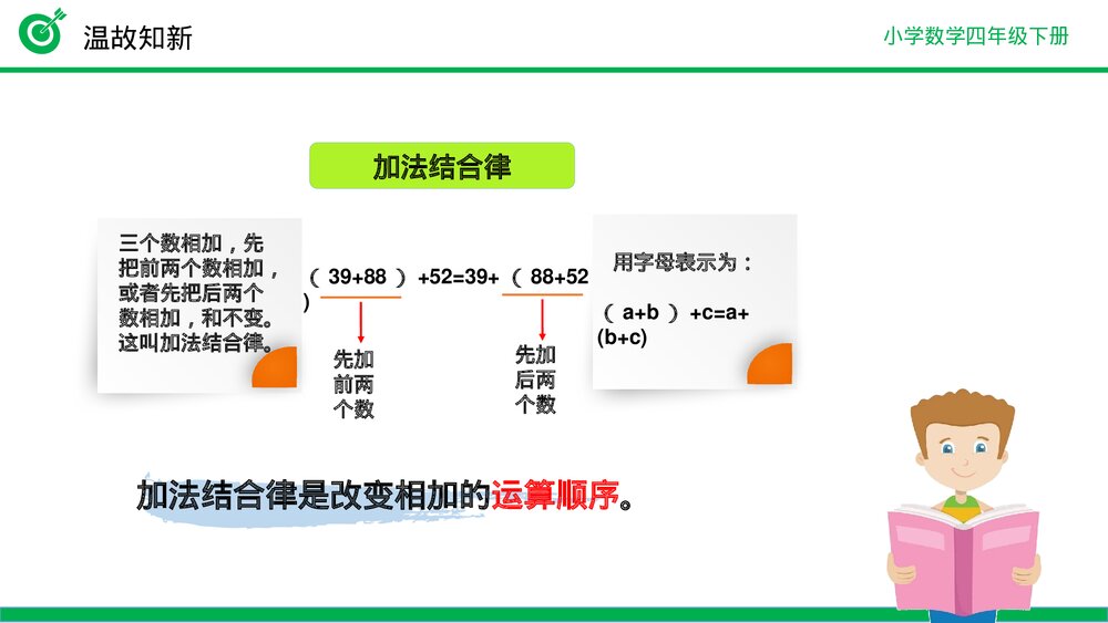 小学数学四年级下册(第3.2课时)《加法运算定律练习》PPT教学课件5