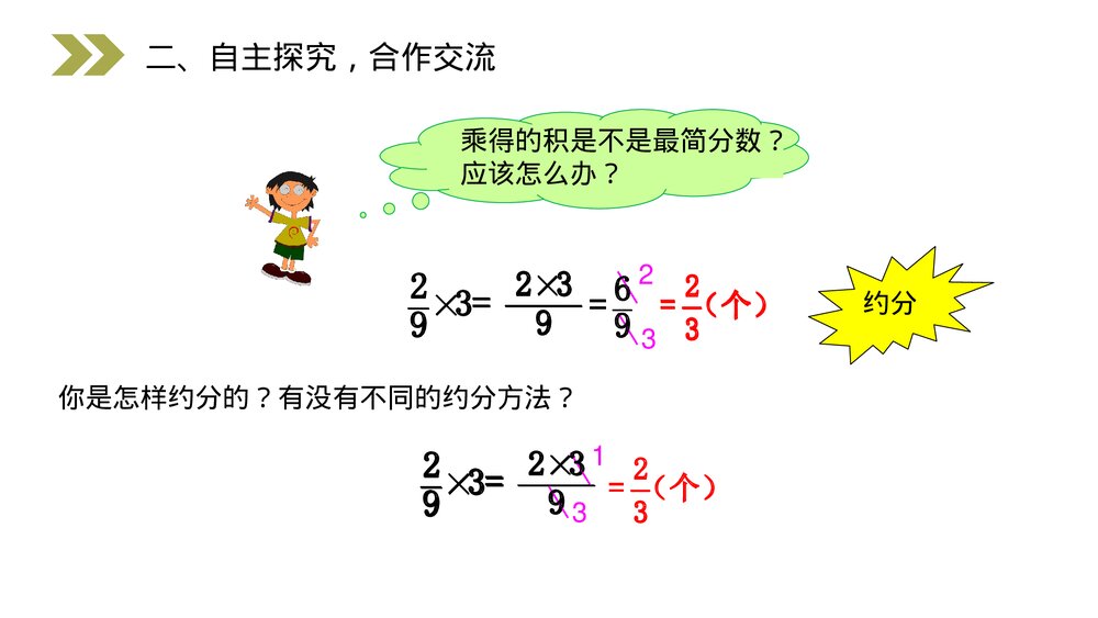 人教版小学数学六年级上册(第1.1课时)《分数乘整数的意义和计算》PPT教学课件10
