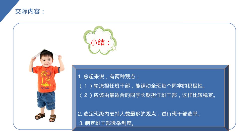 小学三年级语文下册《口语交际——该不该实行班干部轮流制》PPT教学课件7