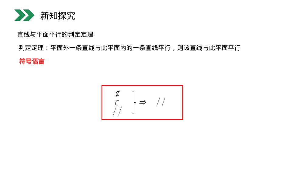 人教版高中数学必修二《直线与平面平行的判定》(第2.2.1课时)PPT教学课件7