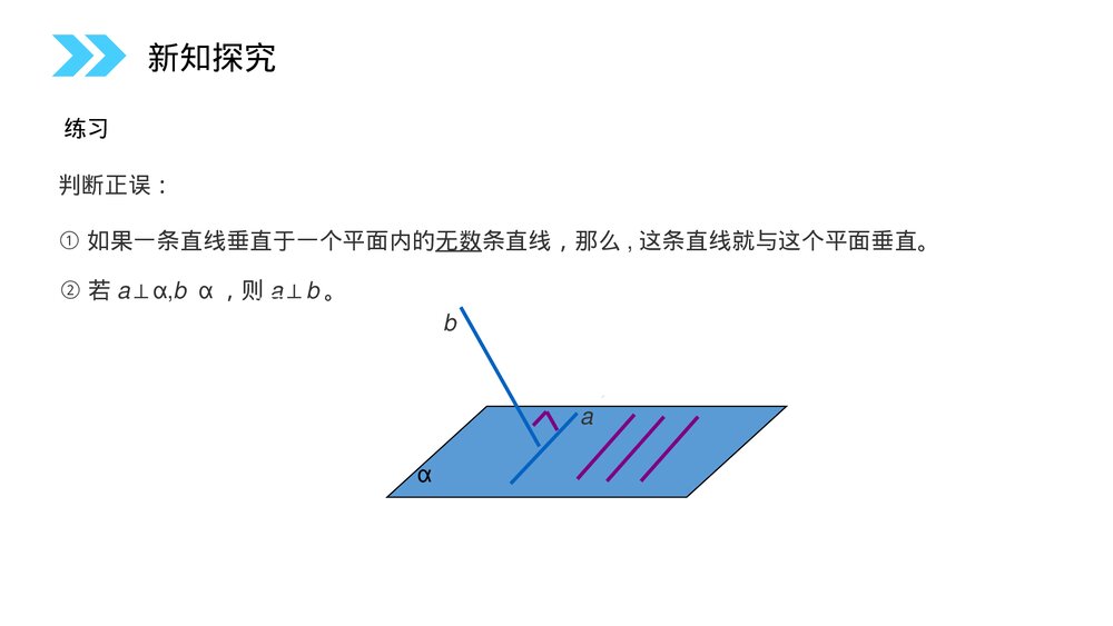 人教版高中数学必修二《直线和平面垂直的判定》(第2.3.1课时)PPT教学课件7