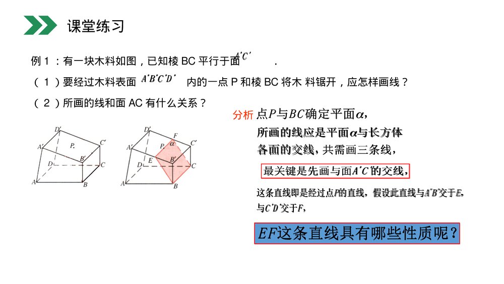 人教版高中数学必修二《直线和平面平行的性质》(第2.2.3课时)PPT教学课件9