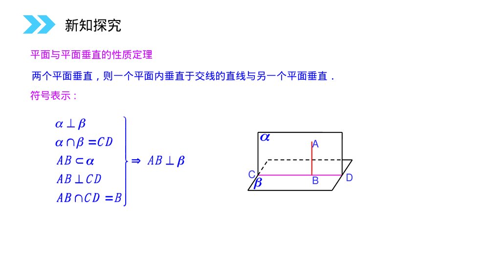 人教版高中数学必修二《平面与平面垂直的性质定理》(第2.3.4课时)PPT教学课件6