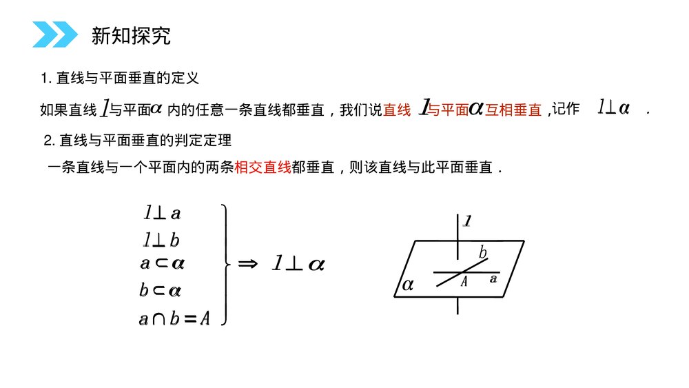 人教版高中数学必修二《直线与平面垂直的性质》(第2.3.3课时)PPT教学课件2
