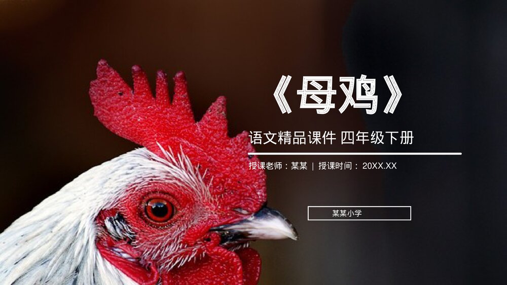 人教版《母鸡》四年级语文下册PPT精品课件1