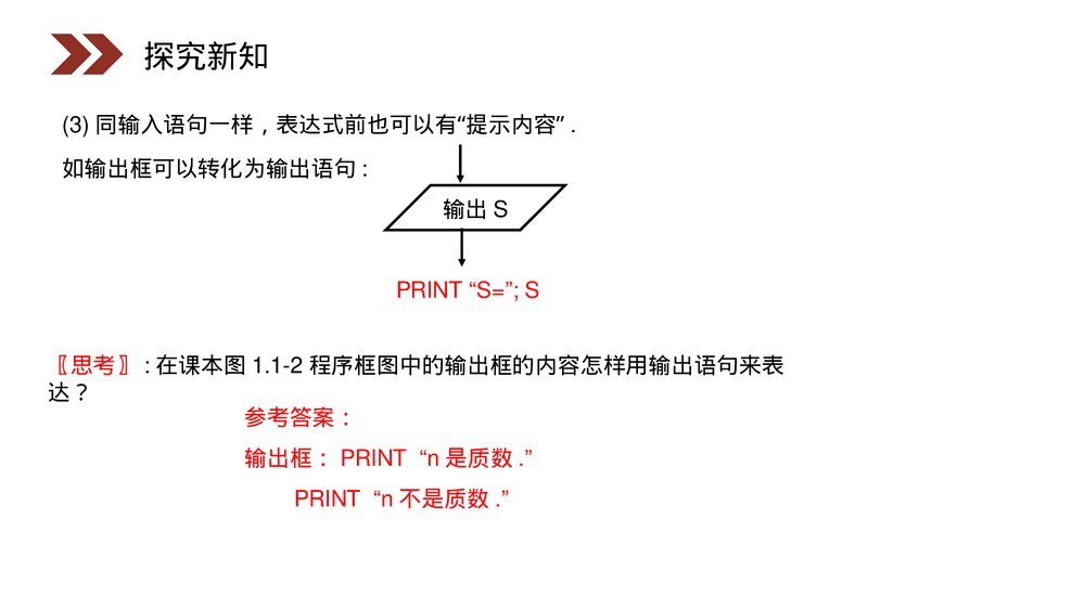 人教版高中数学必修三《输入语句、输出语句和赋值语句》(第1.2.1课时)PPT课件9