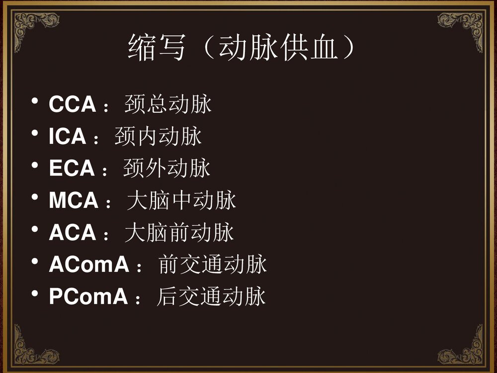 脑血管解剖及脑梗塞定位诊断PPT课件2