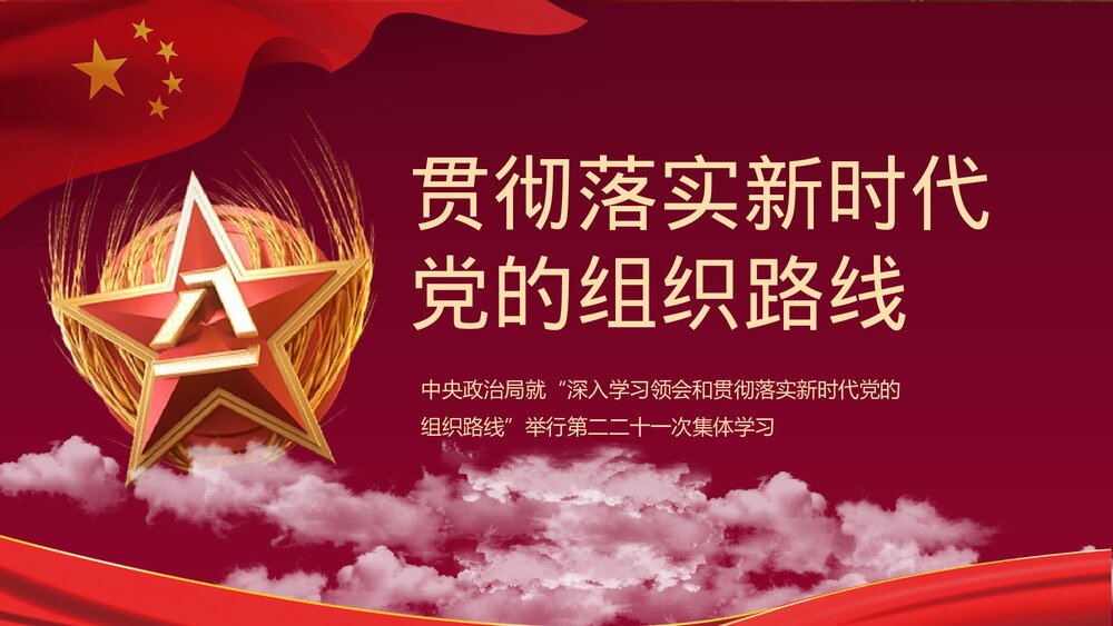 党课PPT:贯彻落实新时代党的组织路线(内容文字可编辑修改)1