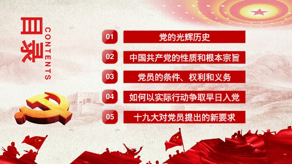 入党积极分子选拔培训主题PPT课件(电子版可编辑修改)3