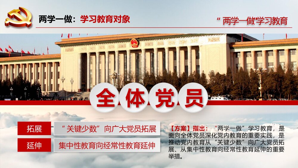 从严治党“两学一做”学习教育方案专题党课PPT(带文字内容)7