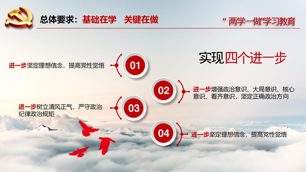 从严治党“两学一做”学习教育方案专题党课PPT(带文字内容)10
