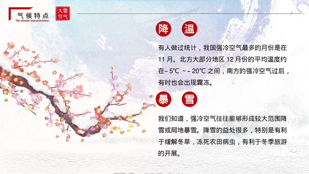 中国传统二十四节气·大雪节气PPT课件(带内容文字)9