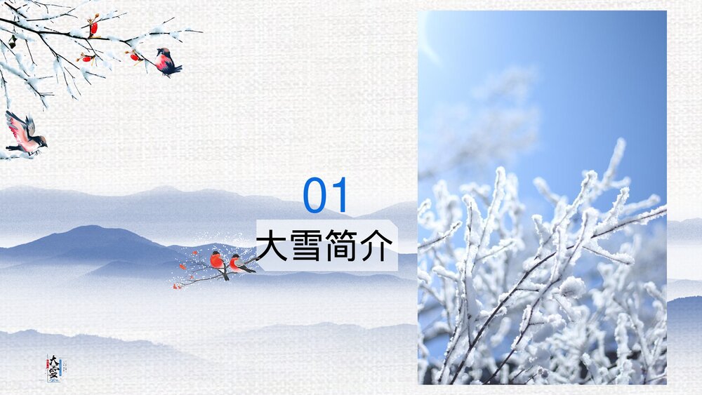 二十四节气之大雪节气介绍PPT课件(带内容文字)3