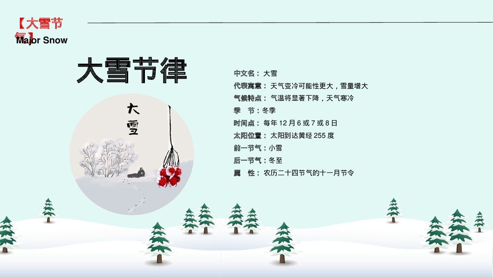 雪人背景图《大雪节气》介绍PPT课件5