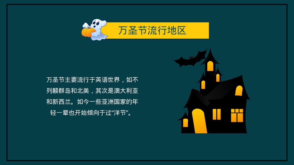 卡通风万圣节节日介绍PPT课件(内容文字可编辑修改)8