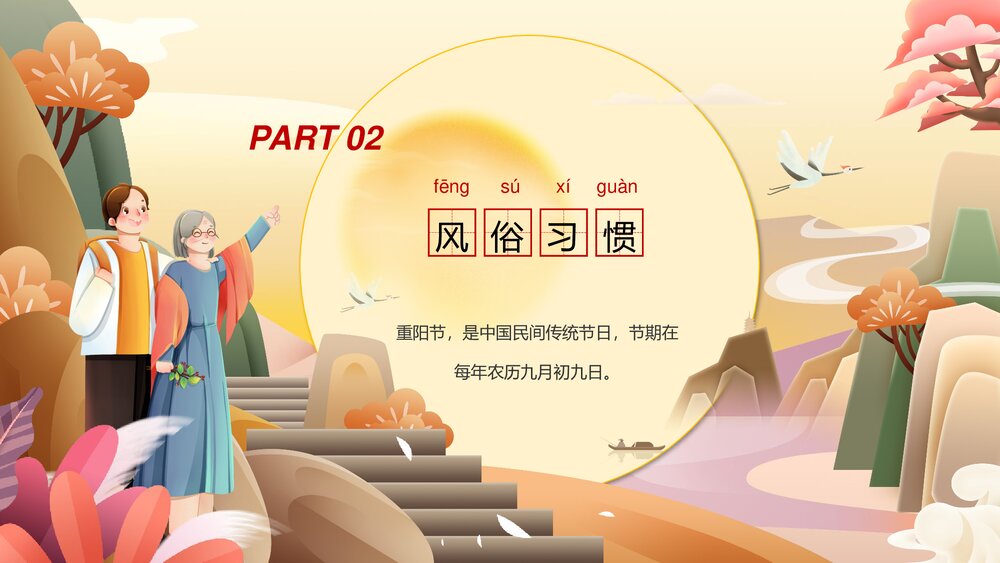 国潮风传统节日重阳通用PPT课件(内容文字可编辑修改)10