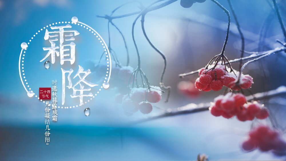 二十四节气之霜降主题介绍PPT课件(内容文字可编辑修改)1