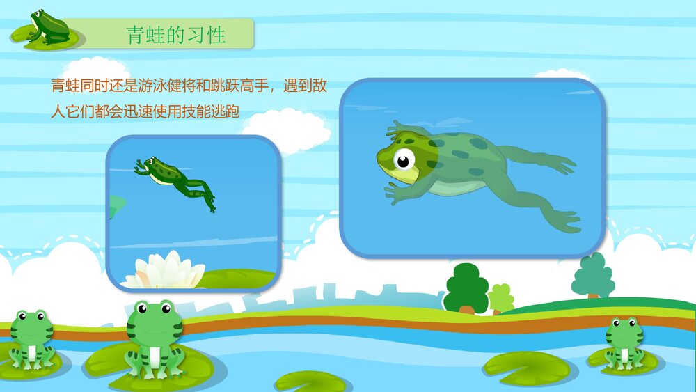 《呱呱呱的小青蛙》幼儿园小班科学活动教育主题PPT课件7