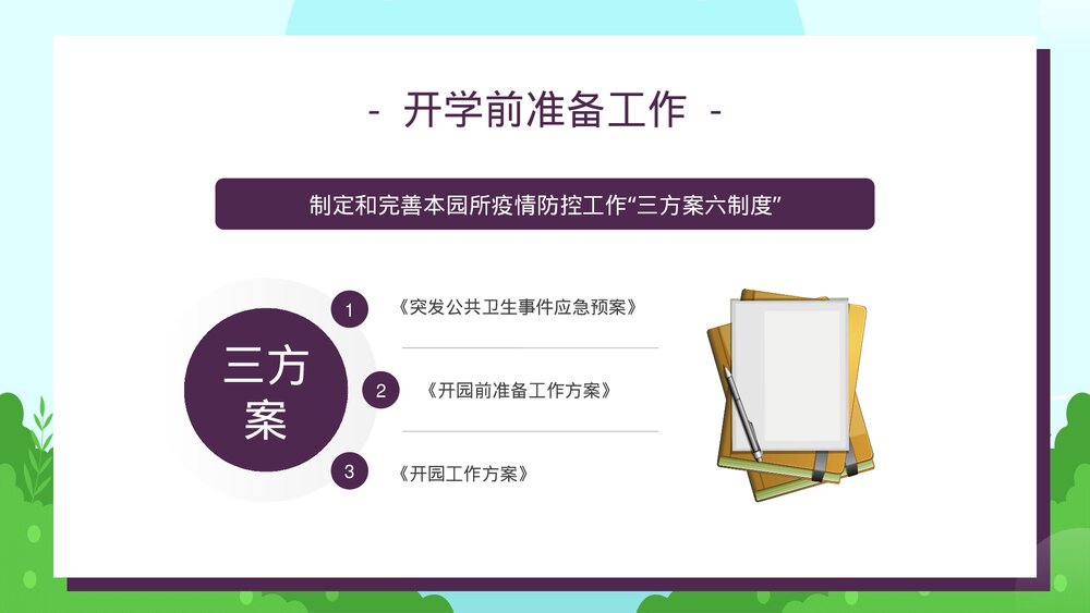 可爱卡通幼儿开学防疫攻略PPT课件4