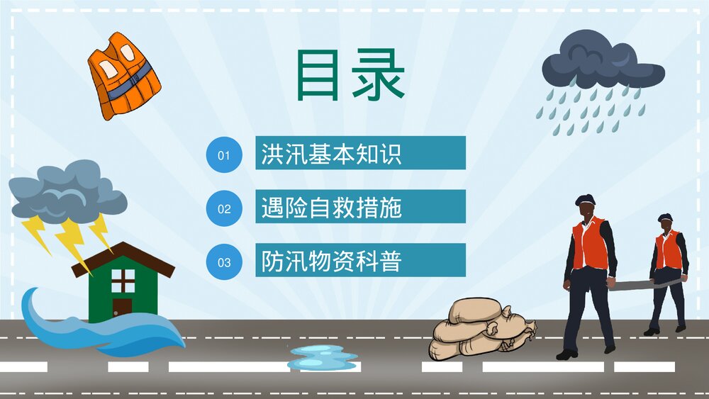 自然灾害雨季防洪防汛防暴应急预案安全常识培训PPT课件2