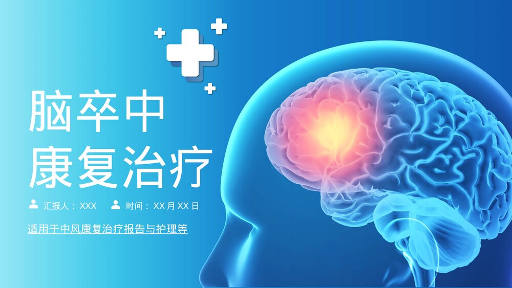脑卒中康复治疗脑中风医疗报告与护理PPT课件(带内容)1