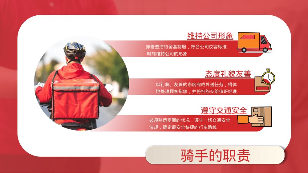 外卖骑手外卖员培训PPT课件(带内容)8