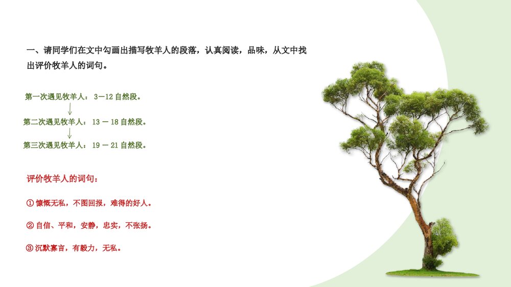 《植树的牧羊人》初中语文人教版七年级教育教学PPT课件10