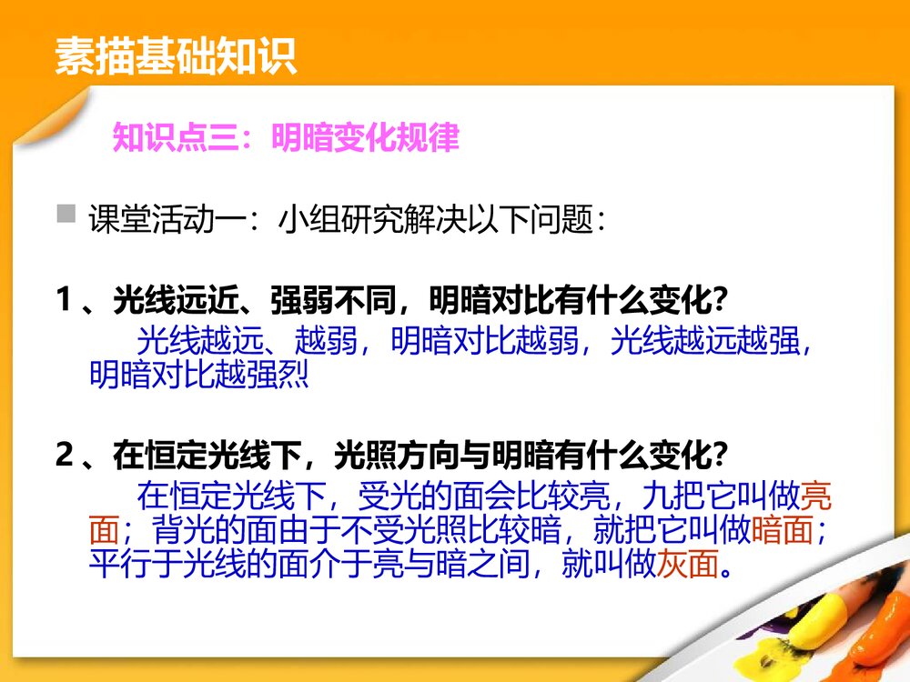 人教版六年级下册《明暗与立体》PPT美术课件7