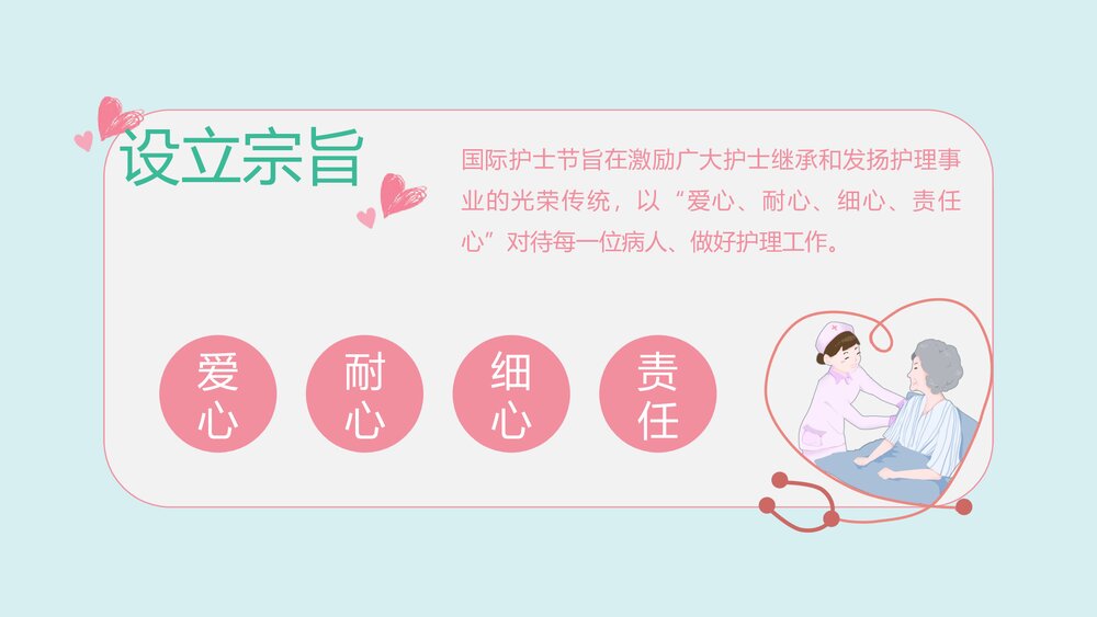 卡通可爱国际护士节PPT课件(带内容)5