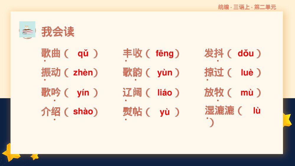 统编版小学语文三年级语文上册第二单元复习课件PPT下载4