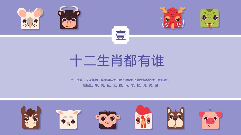 中国传统十二生肖介绍及顺序口诀宣传PPT课件3