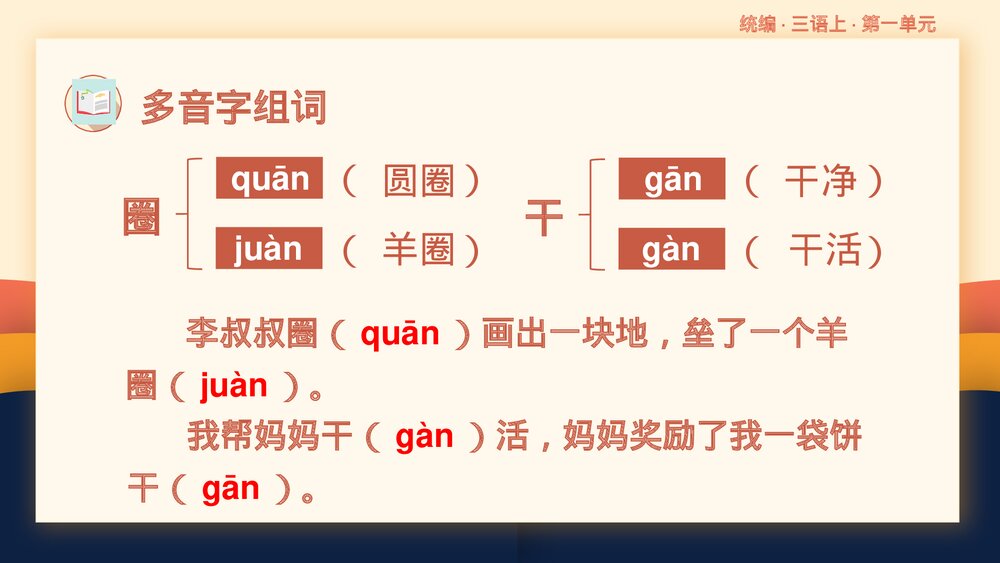 统编版小学语文三年级语文上册第一单元复习课件PPT下载6