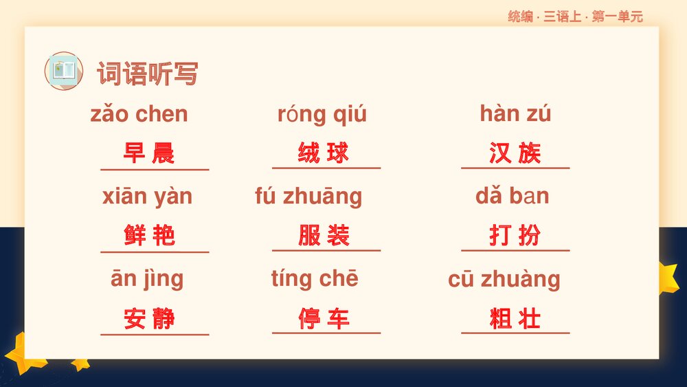统编版小学语文三年级语文上册第一单元复习课件PPT下载8