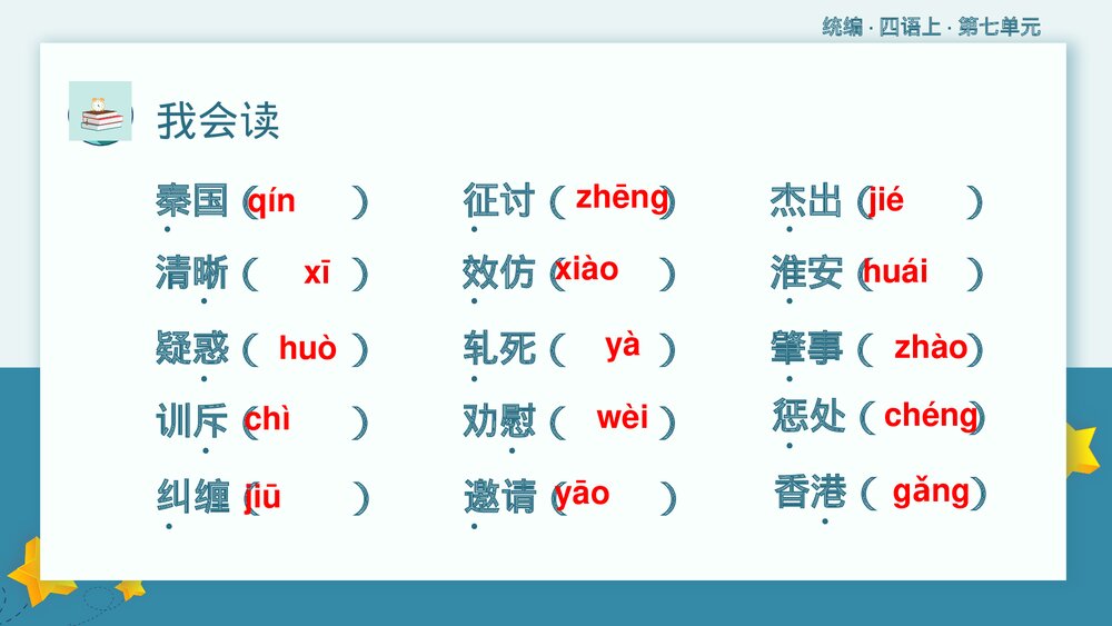 统编版小学语文四年级语文上册第七单元复习课件PPT下载3