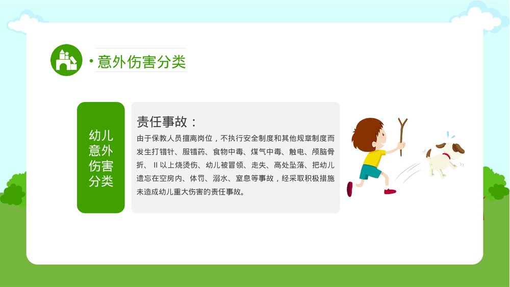 幼儿园意外伤害的防范以及处理知识培训PPT课件(带内容文字)6