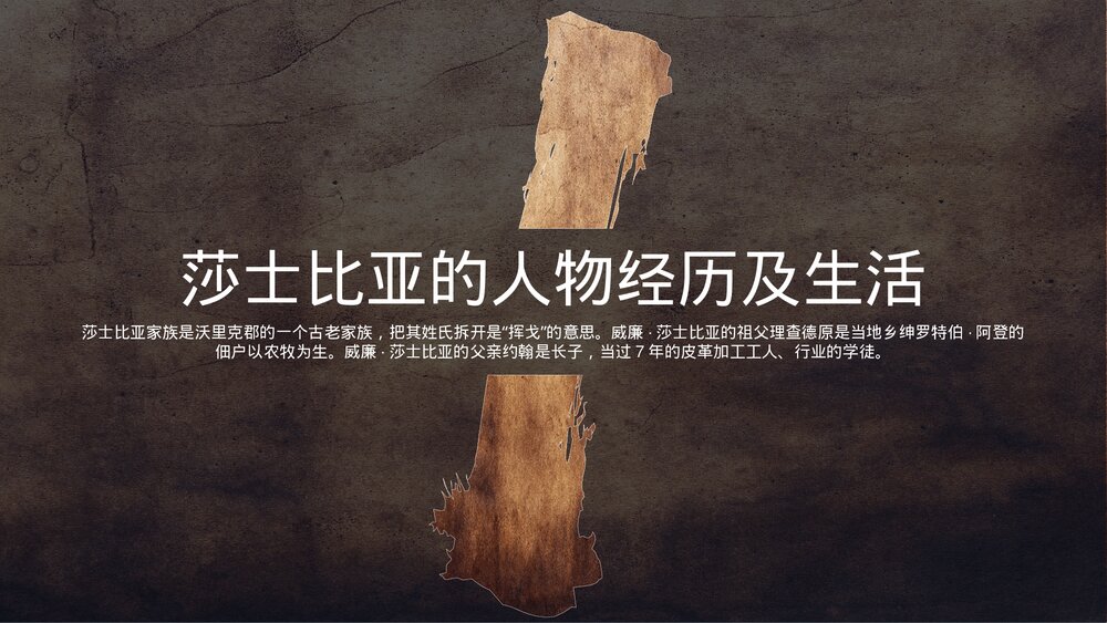 莎士比亚人物介绍知识普及PPT课件下载3