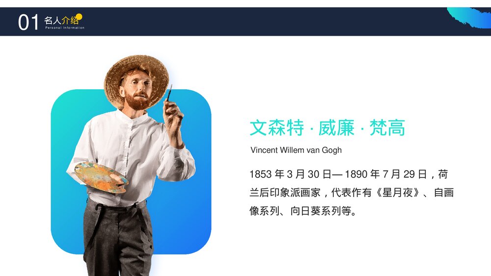著名画家《梵高》世界名人介绍PPT课件下载4