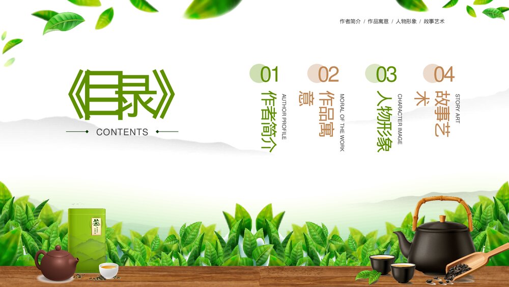 《茶馆》老舍文学小说名著道导读读书笔记PPT课件下载2