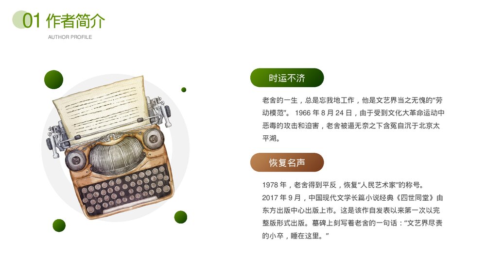 《茶馆》老舍文学小说名著道导读读书笔记PPT课件下载5