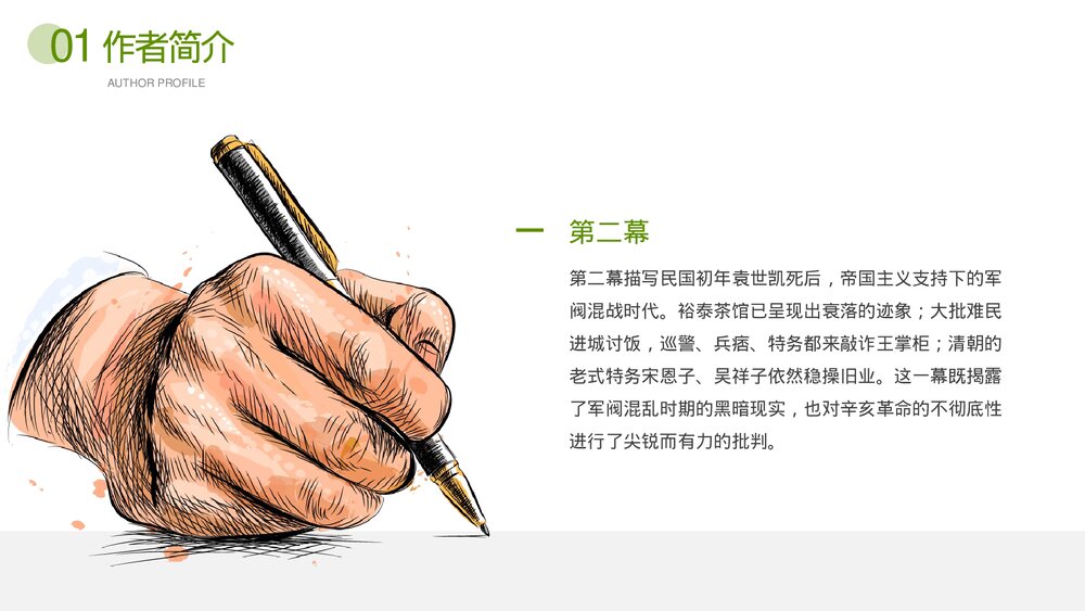 《茶馆》老舍文学小说名著道导读读书笔记PPT课件下载7