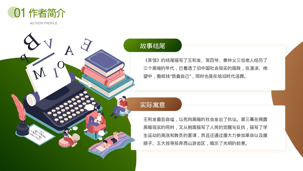 《茶馆》老舍文学小说名著道导读读书笔记PPT课件下载9