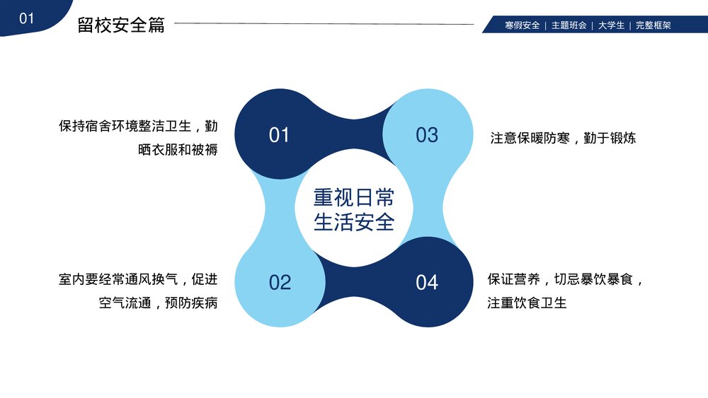 大学生寒假安全教育主题班会PPT课件下载(带内容)5