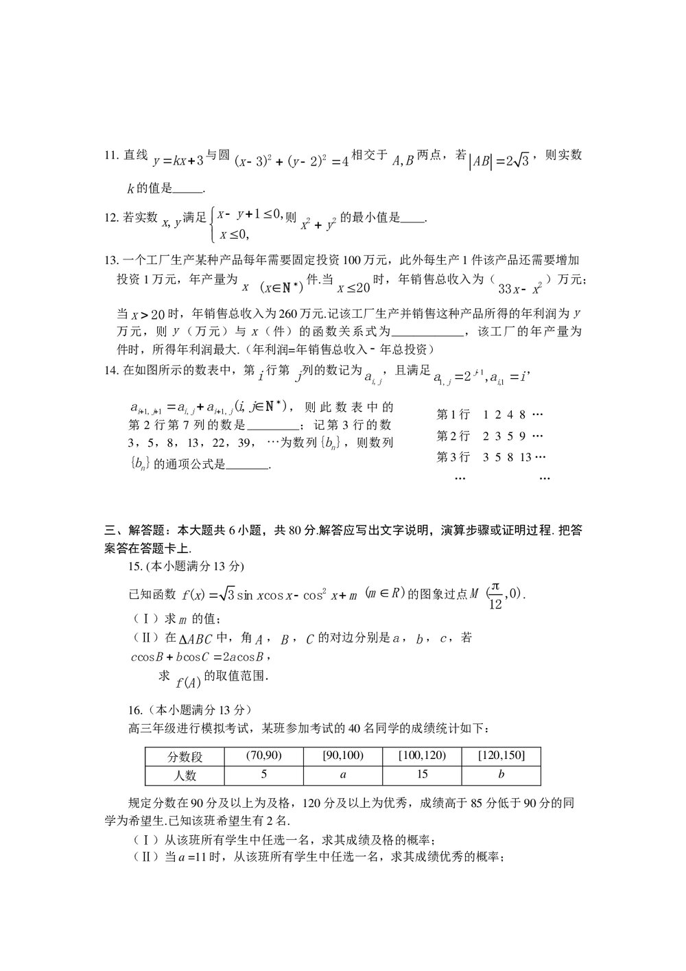 2012年北京朝阳区高三二模文科数学试卷+答案3