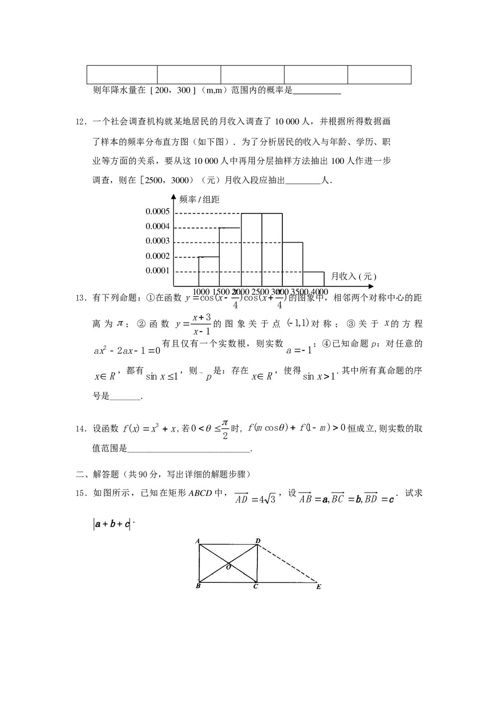 2011福建高考数学(理科)60天冲刺训练(25)+答案2