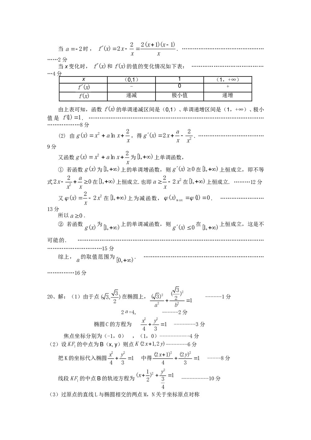 2011福建高考数学(理科)60天冲刺训练(10)+答案8
