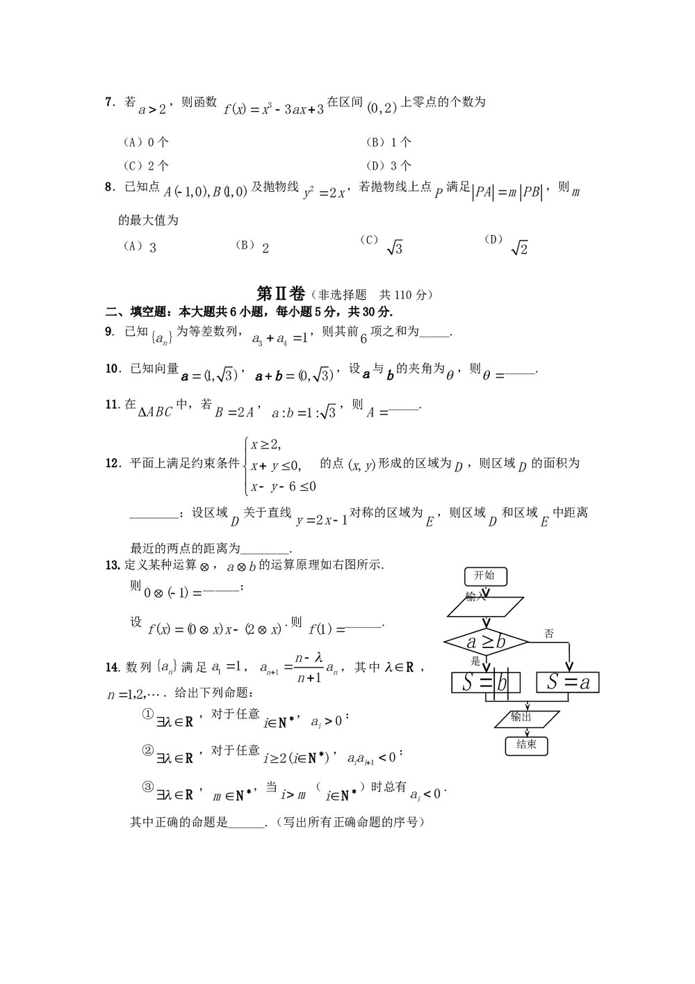 北京市西城区2011年高三二模试卷数学(文科)+参考答案2
