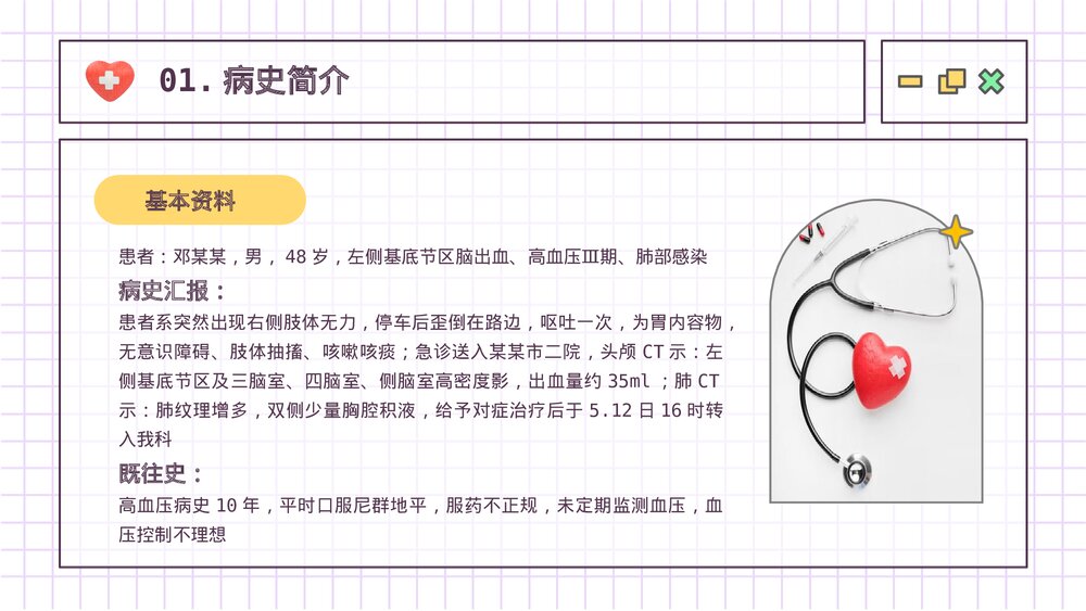 护理查房脑出血案例讲解PPT课件下载4